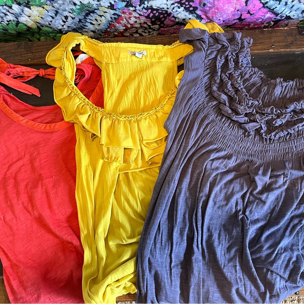 Lot of 3 Anthropologie Brand Shirts S , XS
